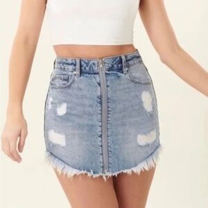 Garage - Distressed Blue Denim Mini Skirt - Women’s - Large